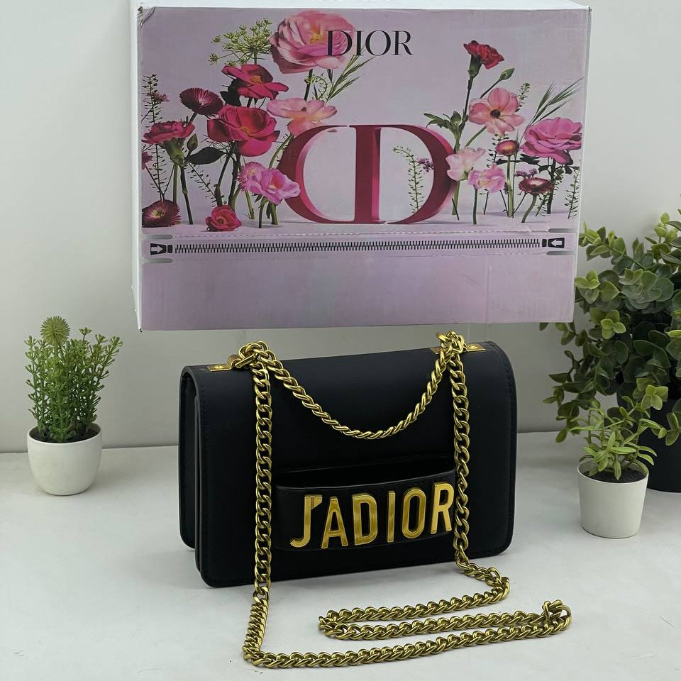 Dior J'Adior Black Flap Bag with Gold Chain 👜✨🖤