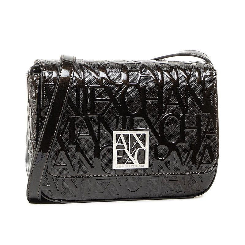 Armani Exchange Glossy Logo Embossed Crossbody Bag 🖤👜✨