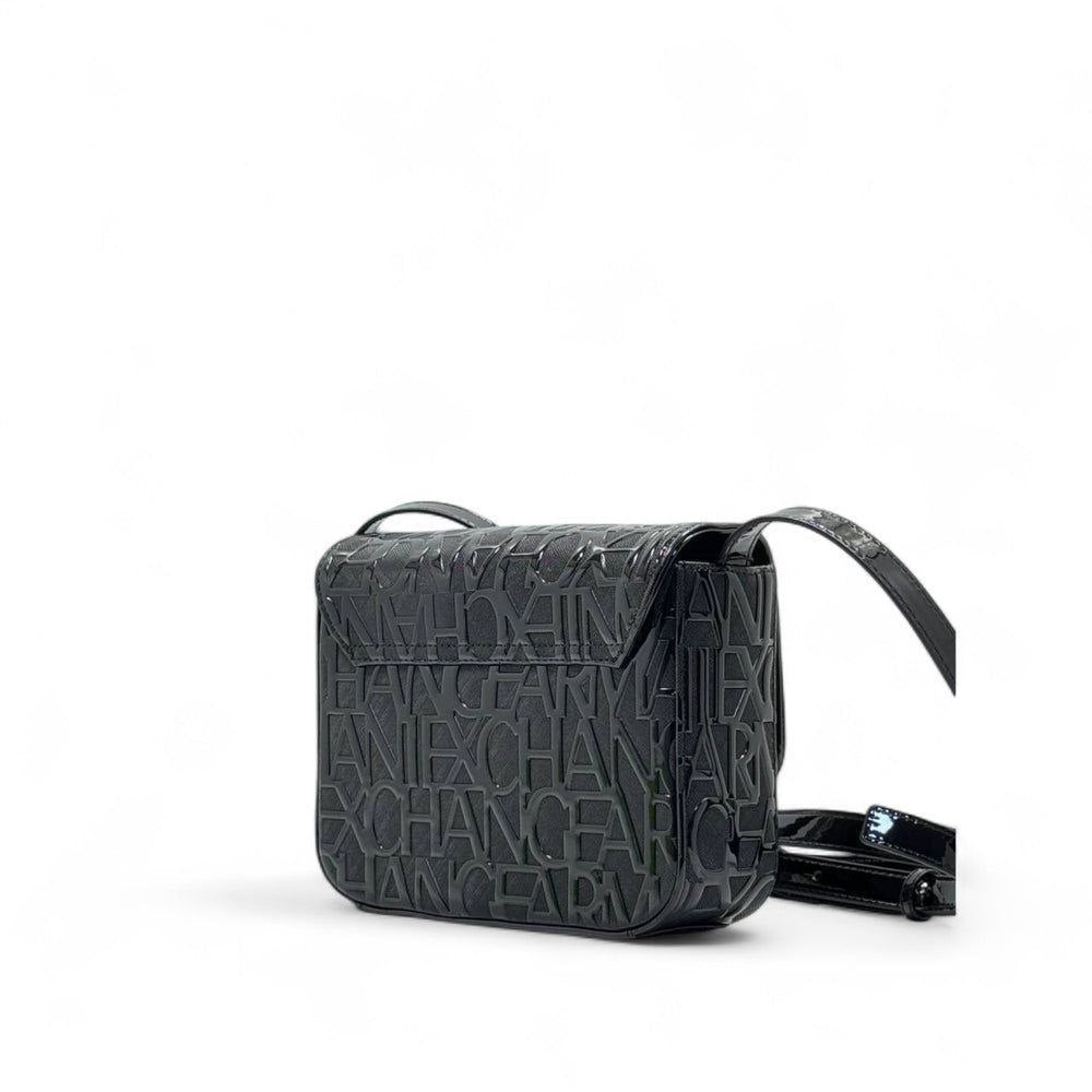 Armani Exchange Glossy Logo Embossed Crossbody Bag 🖤👜✨