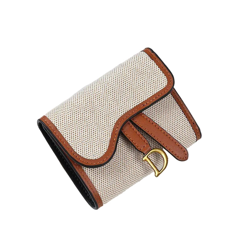 👛 Elegant Canvas & Leather-Trim Bi-Fold Wallet