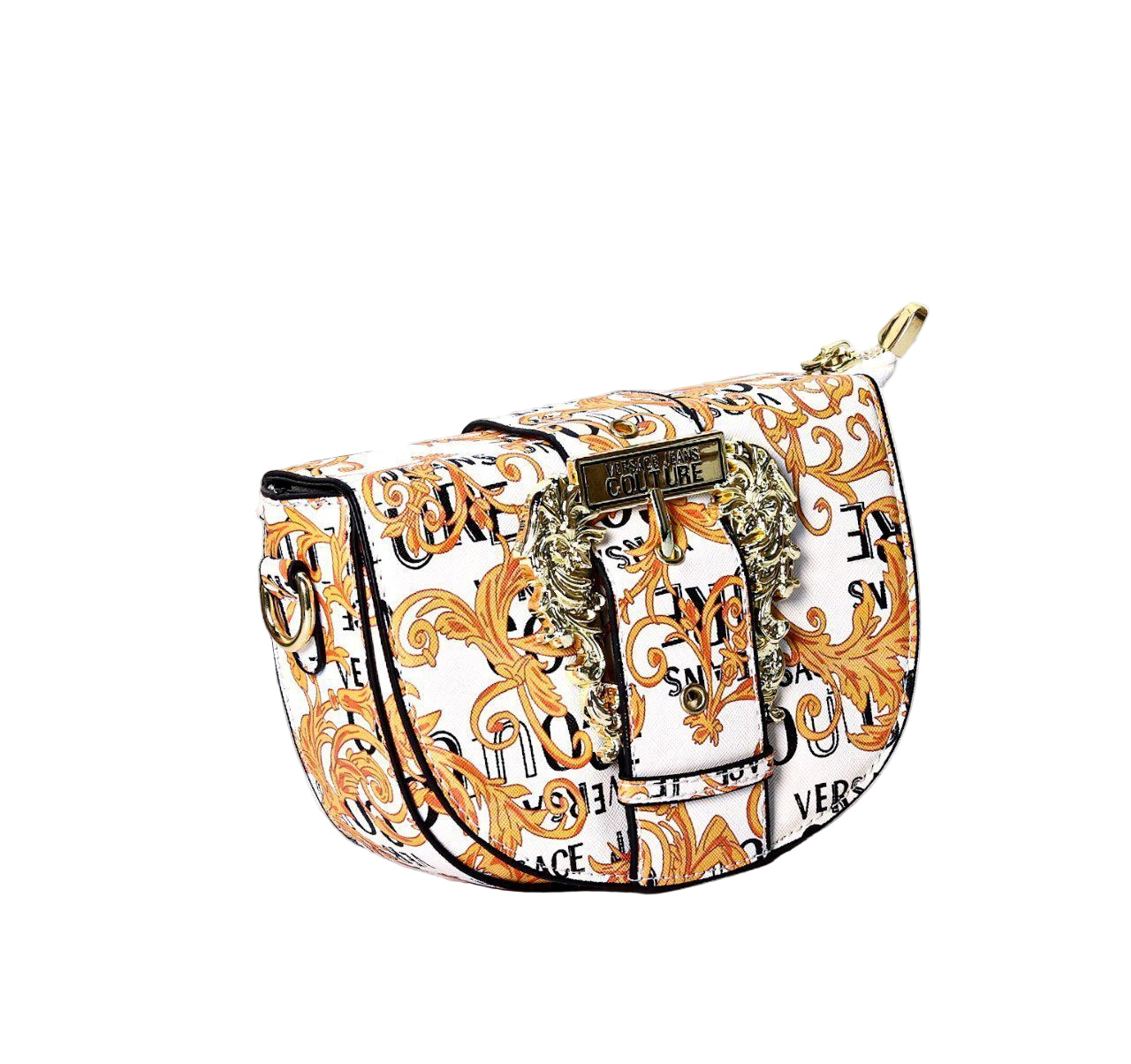 Versace Jeans Couture Barocco Print Saddle Bag with Lion Embellishments ⚜️🦁🤍