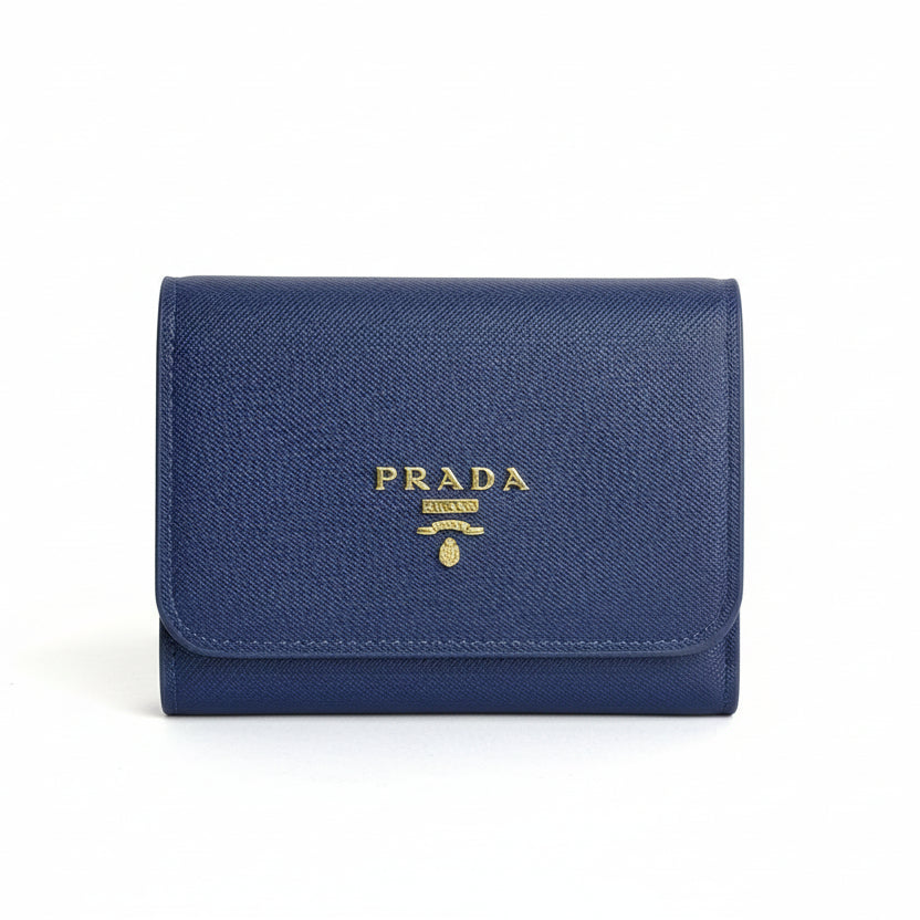 Prada Saffiano Leather Wallet in Bleu 💙✨👜