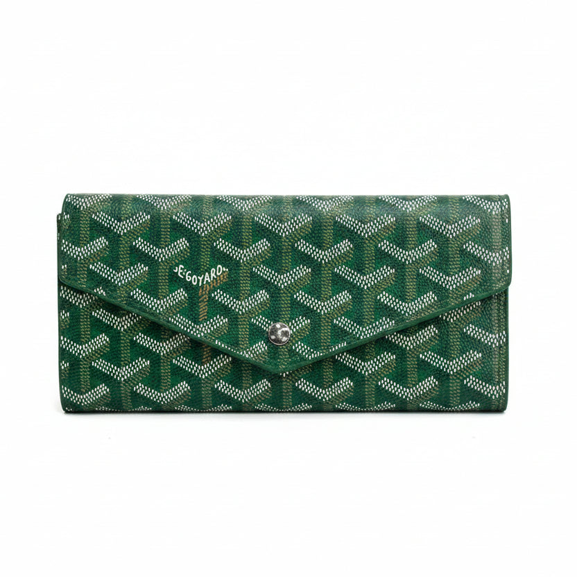 Goyard Richelieu Wallet in Green Goyardine Canvas 🌲✨👜