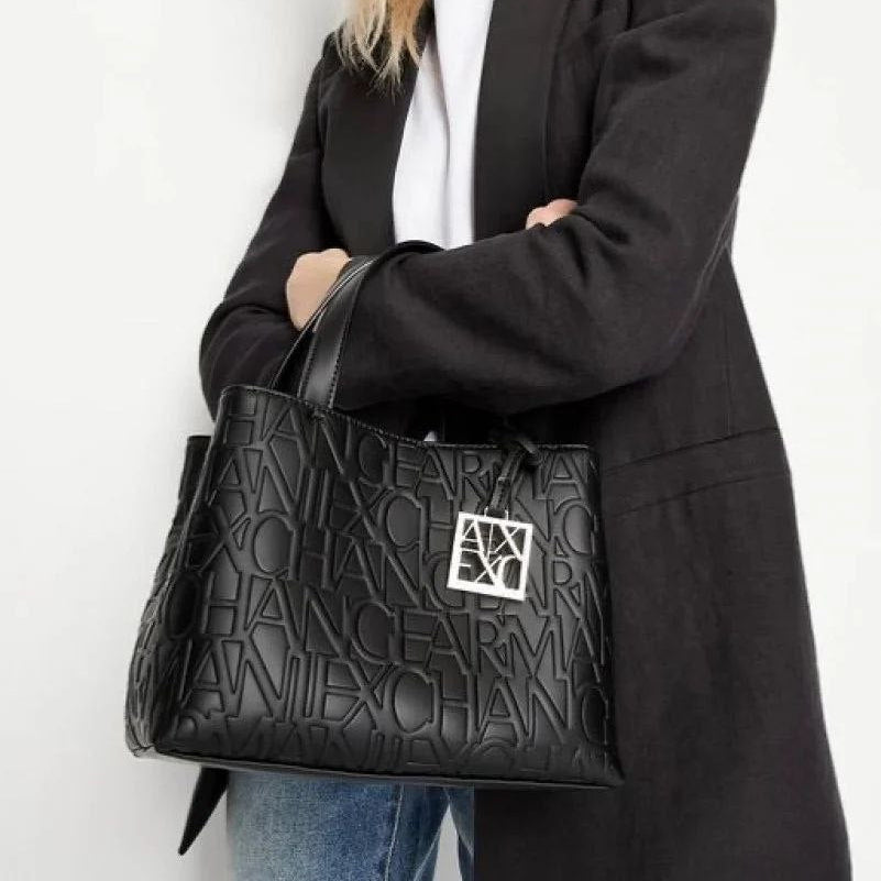 Armani Exchange Embossed Logo Tote Bag in Crimson Red 👜❤️🔥