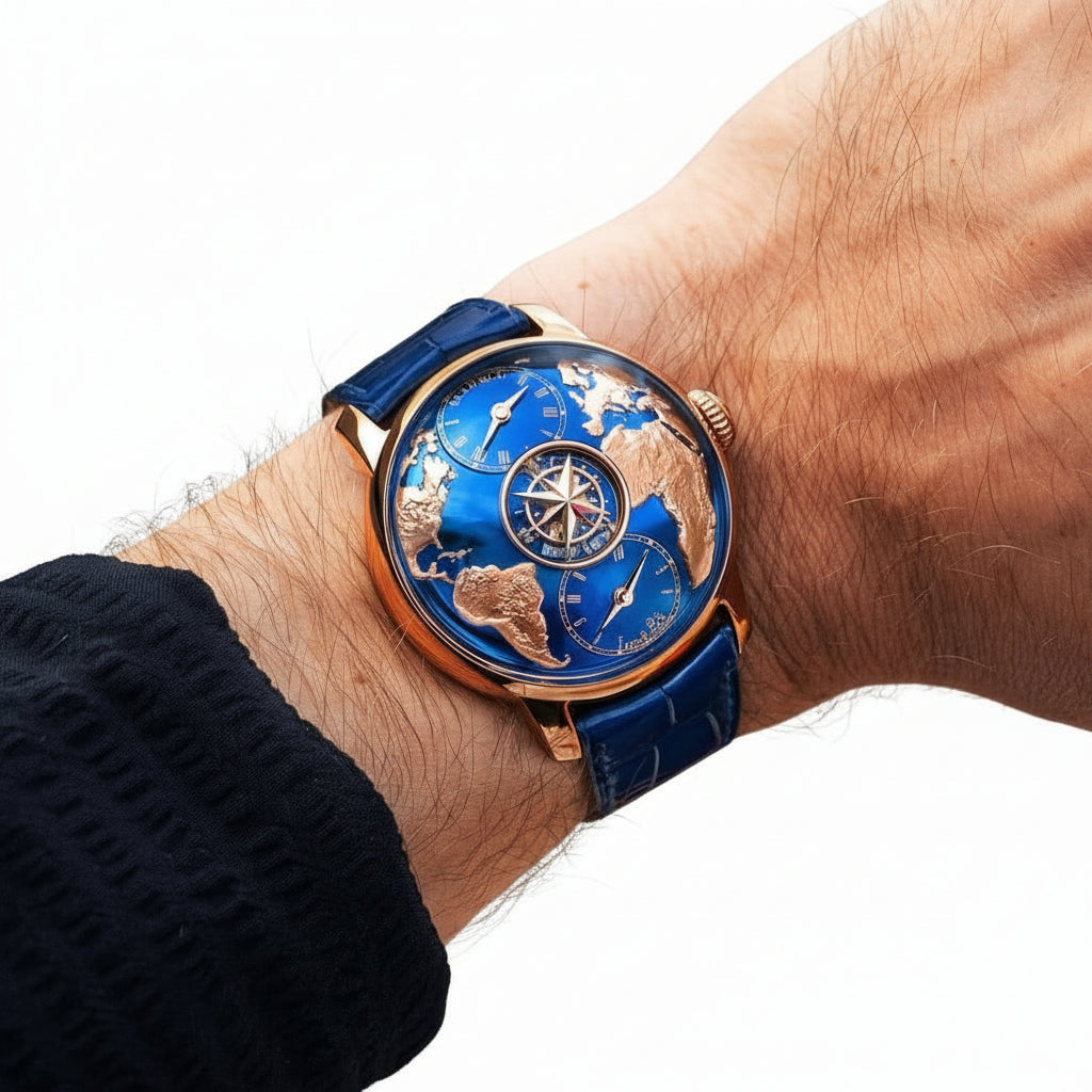 Jacob & Co. Rose Gold World Map Globe Triple Time Zone Watch⌚️🌏✨