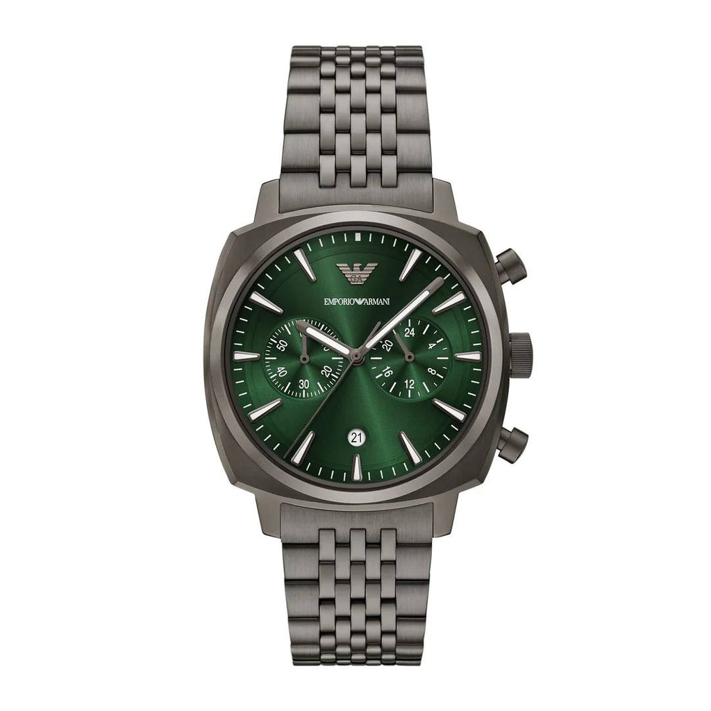 ⌚ Emporio Armani Green Dial Chronograph Watch 🌿✨