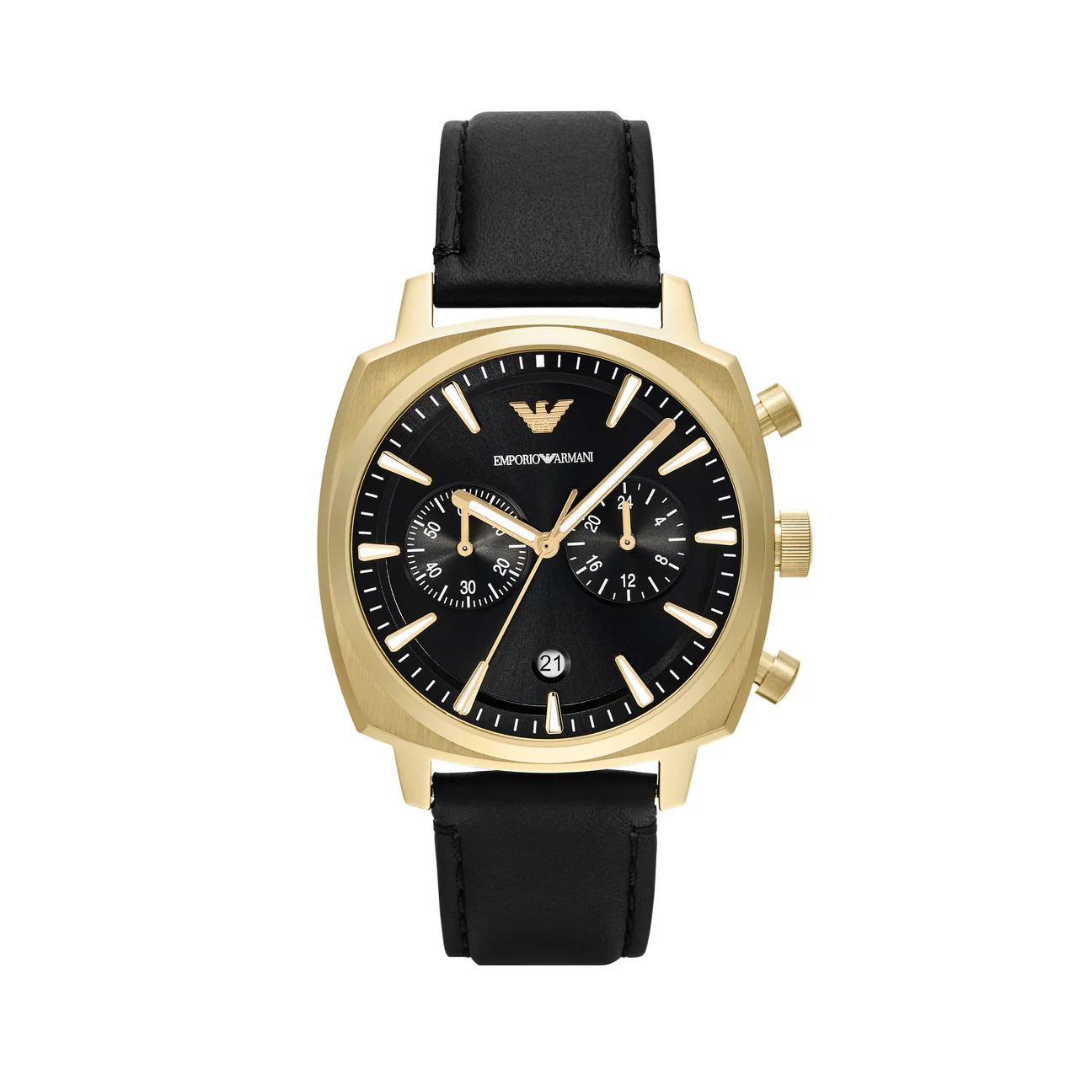 Emporio Armani Men's Gold Tone Square Chronograph Watch ⌚✨🏆