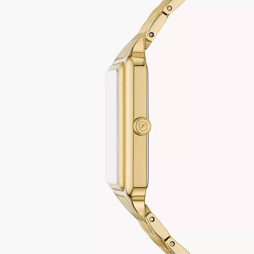 Fossil Gold-Tone Rectangular Women's Watch with Mother-of-Pearl Sun & Moon Dial 👑🕰️✨