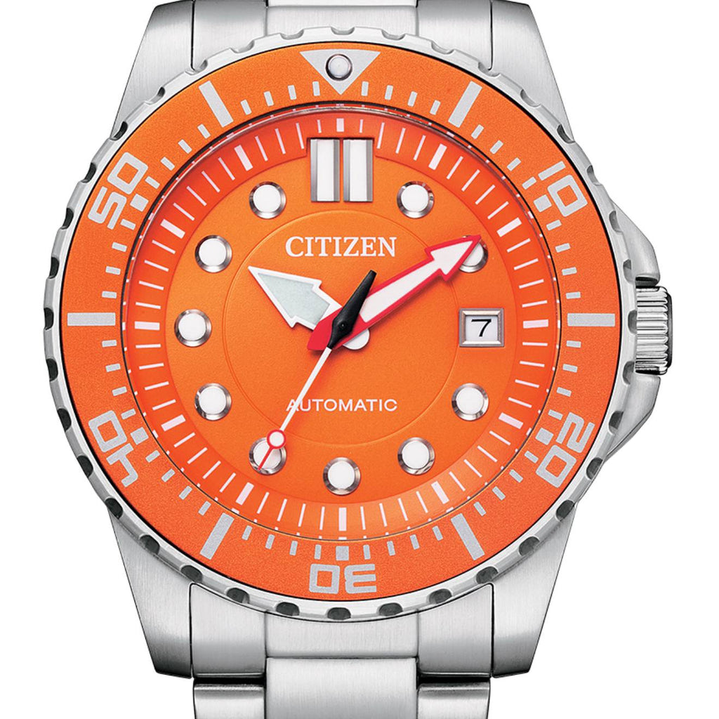 Citizen Automatic Orange Dive Watch Stainless Steel Bracelet 🍊💦⏱️