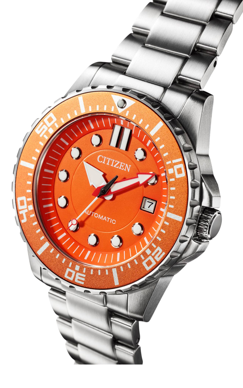 Citizen Automatic Orange Dive Watch Stainless Steel Bracelet 🍊💦⏱️