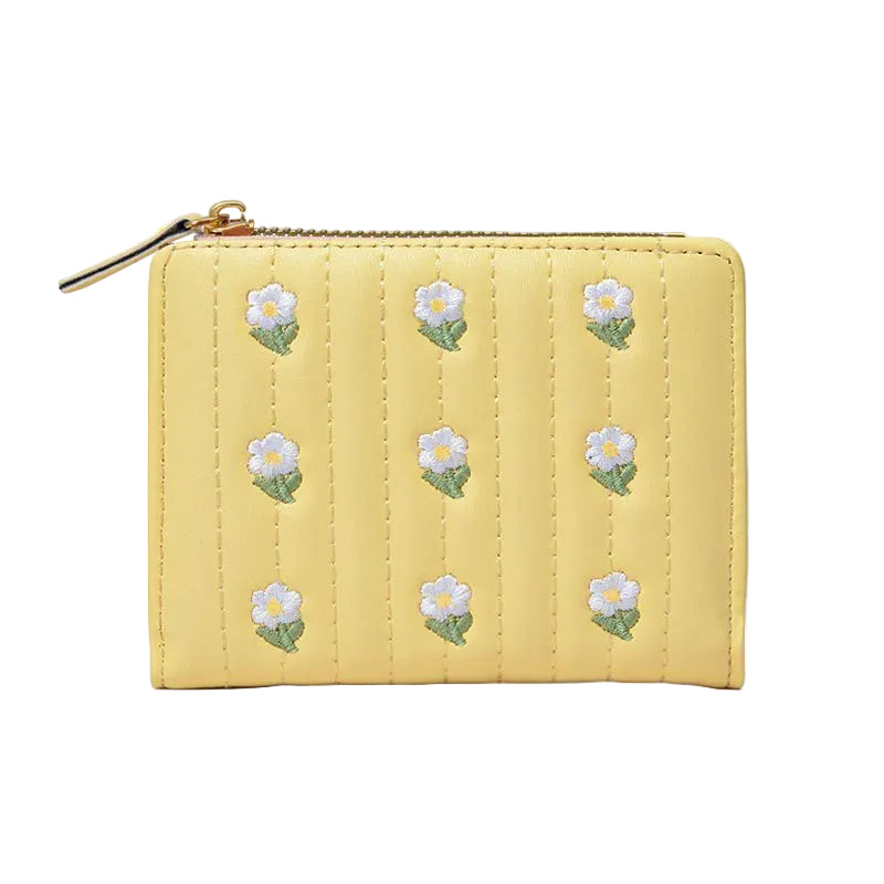 Quilted Daisy Garden Zip Wallet 🌼✨💛