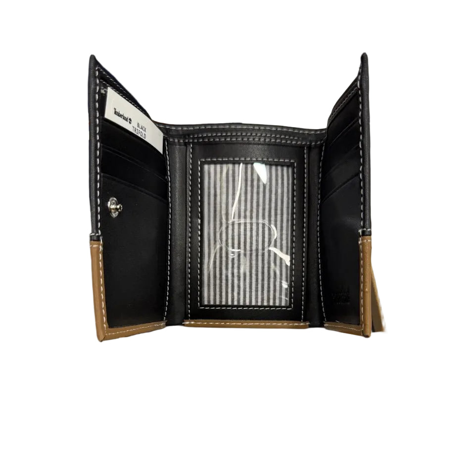 Timberland Bifold Commuter Wallet with Two-Tone Leather Design 🌲💼🏷️