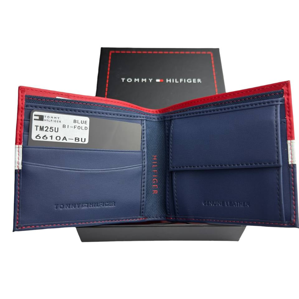 Tommy Hilfiger Tri-Color Leather Bi-Fold Wallet 👔💼🗽