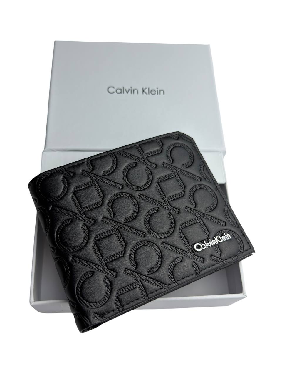 Calvin Klein Embossed Monogram Bifold Leather Wallet 🖤💼✨
