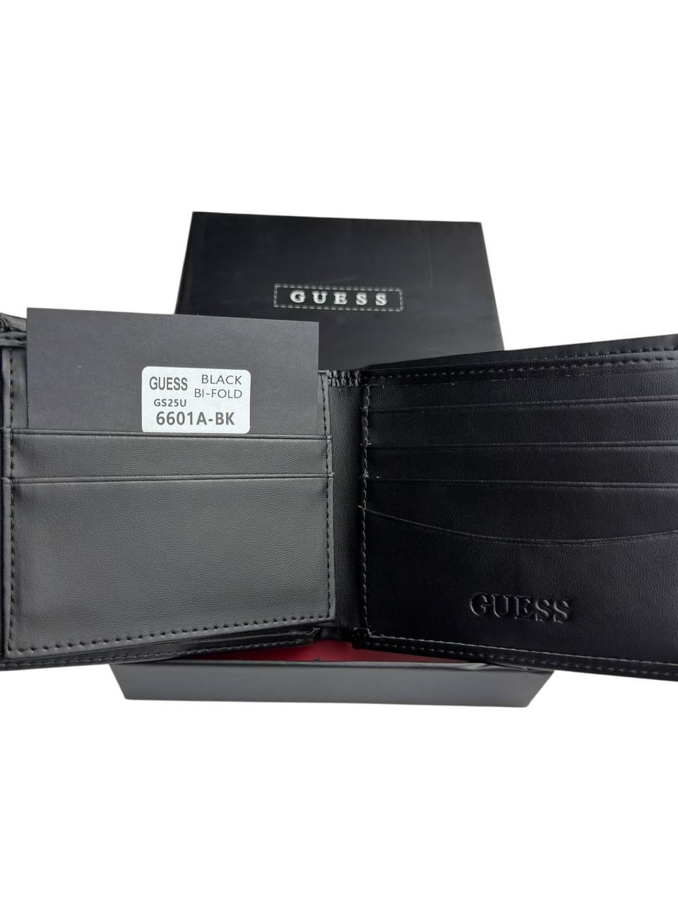 GUESS Black Grained Leather Bifold Wallet 💼🖤✨