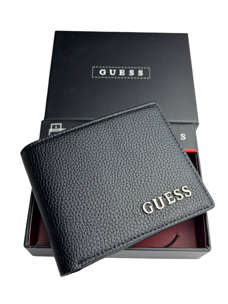 GUESS Black Grained Leather Bifold Wallet 💼🖤✨