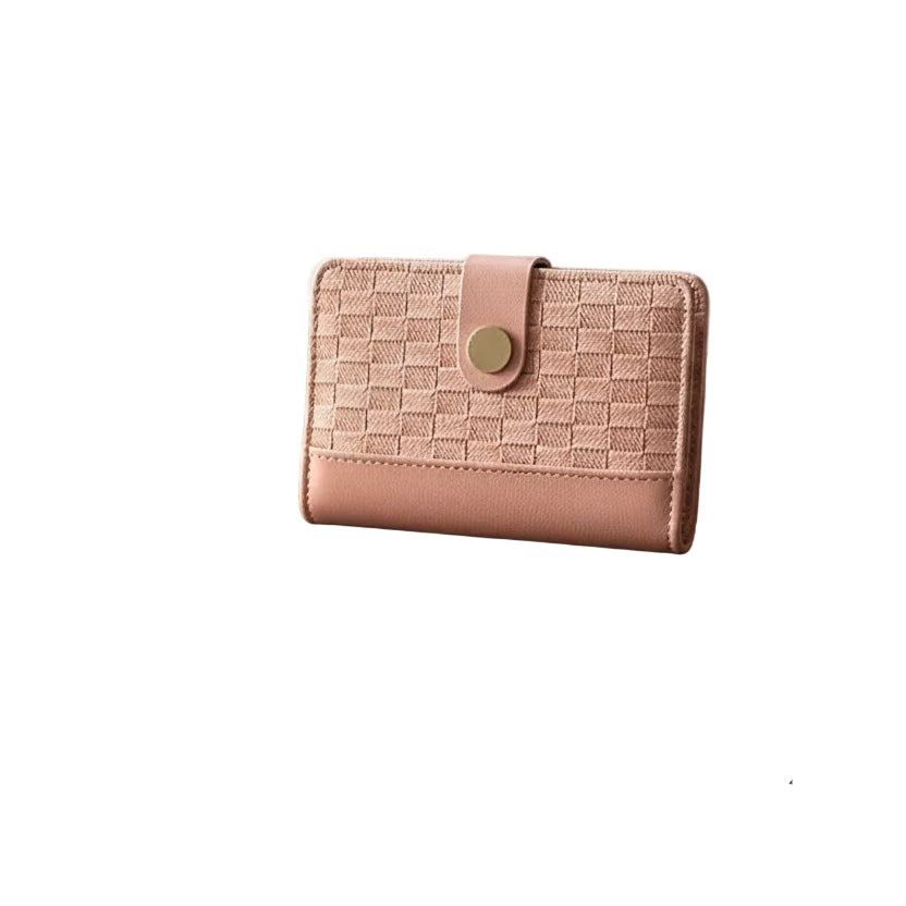 Elegant Blush Pink Woven Texture Bifold Wallet 🌸✨💼