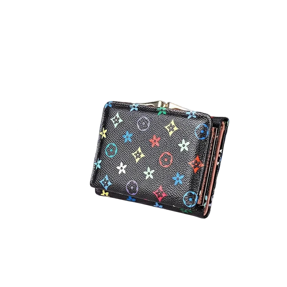 Vibrant Multi-Color Monogram Wallet 🌈🌸⭐