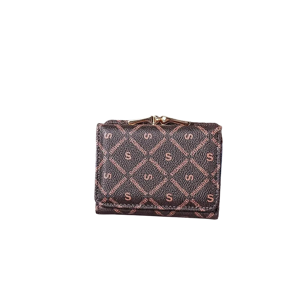 S-Monogram Trifold Wallet with Vintage Kiss-Lock Clasp 👜✨🤎