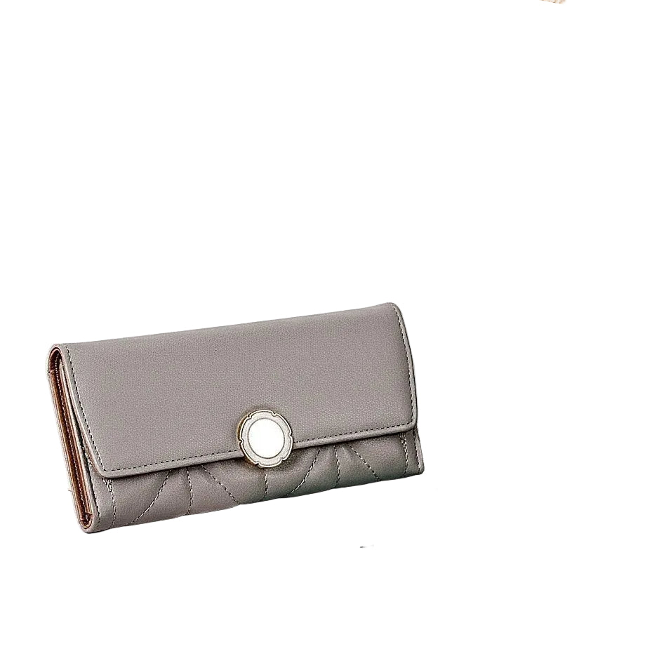 Elegant Quilted Mauve-Grey Clutch Wallet 🌸👜✨
