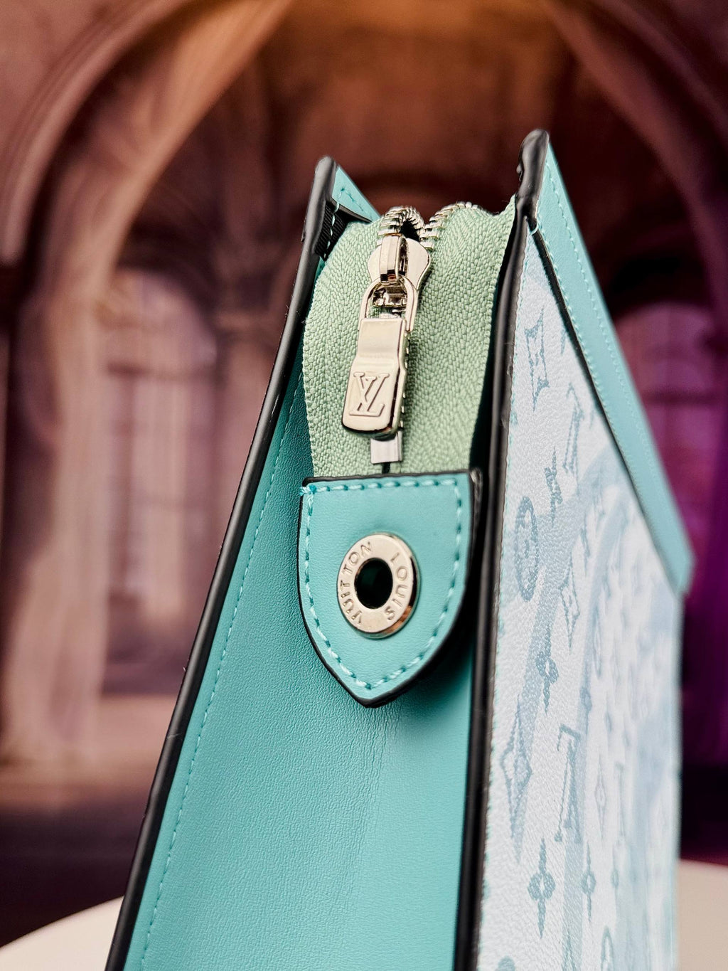 Louis Vuitton Monogram Pochette Clutch Aqua Blue Transparent Design 🧊💙✨