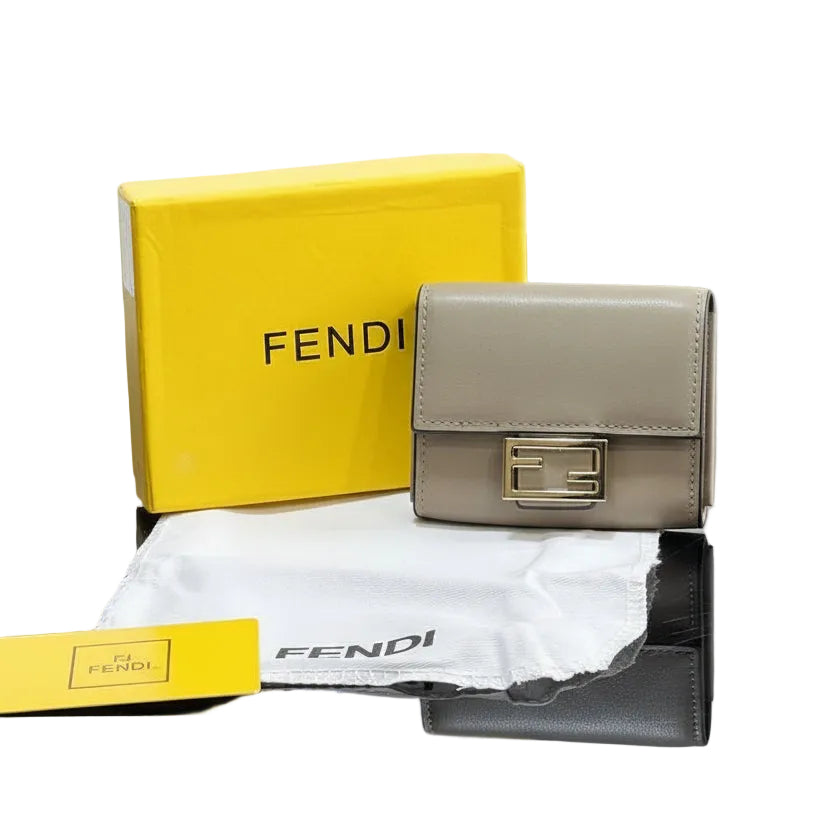 Fendi Compact Wallet with Iconic Gold Finish FF Buckle 👜✨🇮🇹