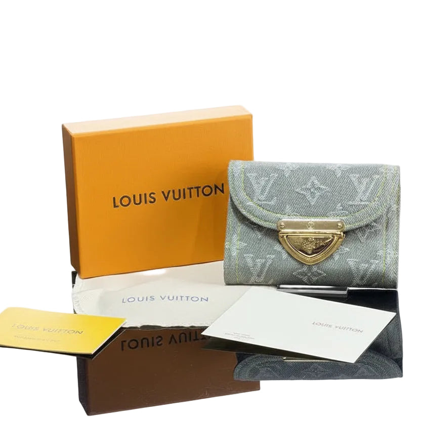Louis Vuitton Monogram Denim Wallet with Gold Hardware 💎👜✨