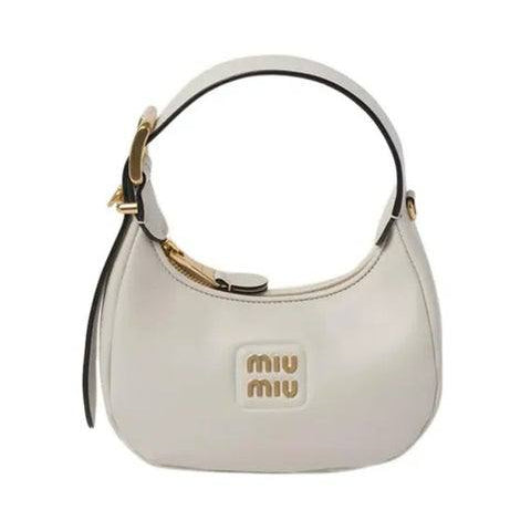 Miu Miu Wander Leather Mini Hobo Bag in White 🤍🥐✨