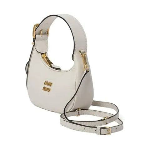 Miu Miu Wander Leather Mini Hobo Bag in White 🤍🥐✨