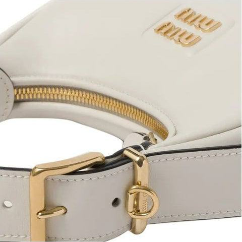 Miu Miu Wander Leather Mini Hobo Bag in White 🤍🥐✨
