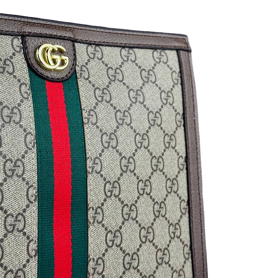 Gucci Ophidia GG Supreme Flat Pouch Web Stripe 💚❤️👑