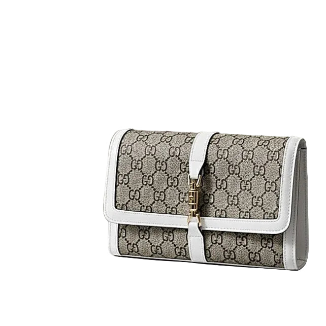 Gucci Jackie 1961 GG Supreme Wallet on Chain with White Leather Trim 👜✨💎