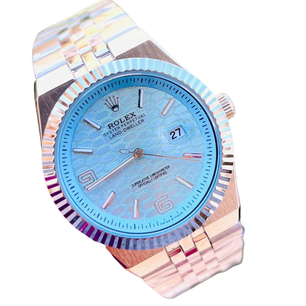 Rolex Oyster Perpetual Land-Dweller with Ice Blue Honeycomb Dial ⌚💎✨