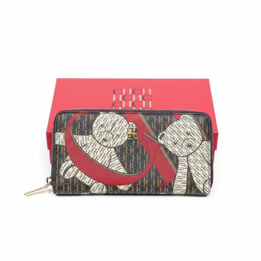 CH Carolina Herrera Teddy Bear Monogram Zip Wallet 🧸✨💼