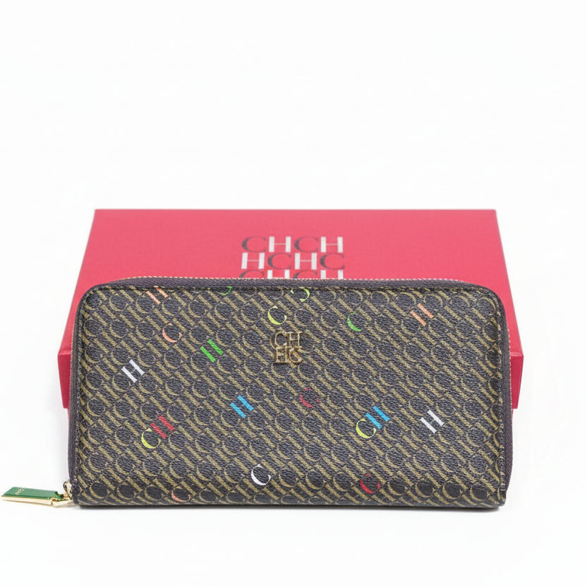 CHCH Monogram Zip-Around Wallet with Vibrant Logo Accents 👜🌈✨