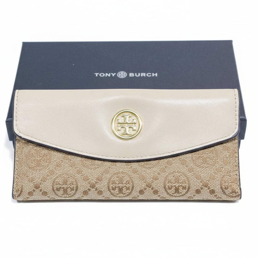 Tory Burch Two-Tone Monogram Envelope Wallet 💼✨👝
