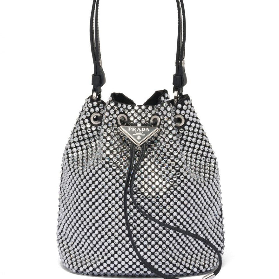 Prada Crystal-Embellished Re-Edition Bucket Bag 💎✨👜