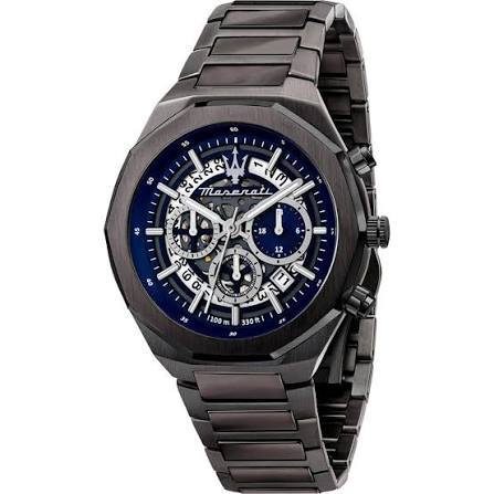 Maserati Stile Skeleton Dial Gunmetal Chronograph Watch 🏎️⌚💎