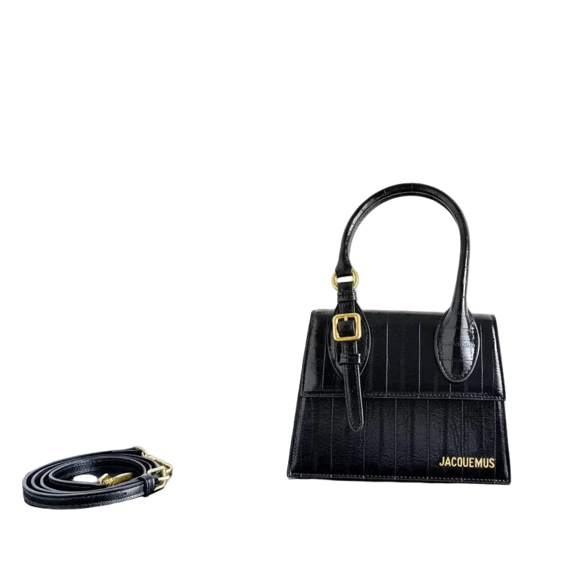 JACQUEMUS Le Grand Chiquito Croc-Effect Handbag 👜✨🖤