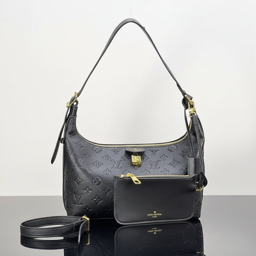 Louis Vuitton Monogram Empreinte Leather Hobo Bag with Pouch 🖤✨👜