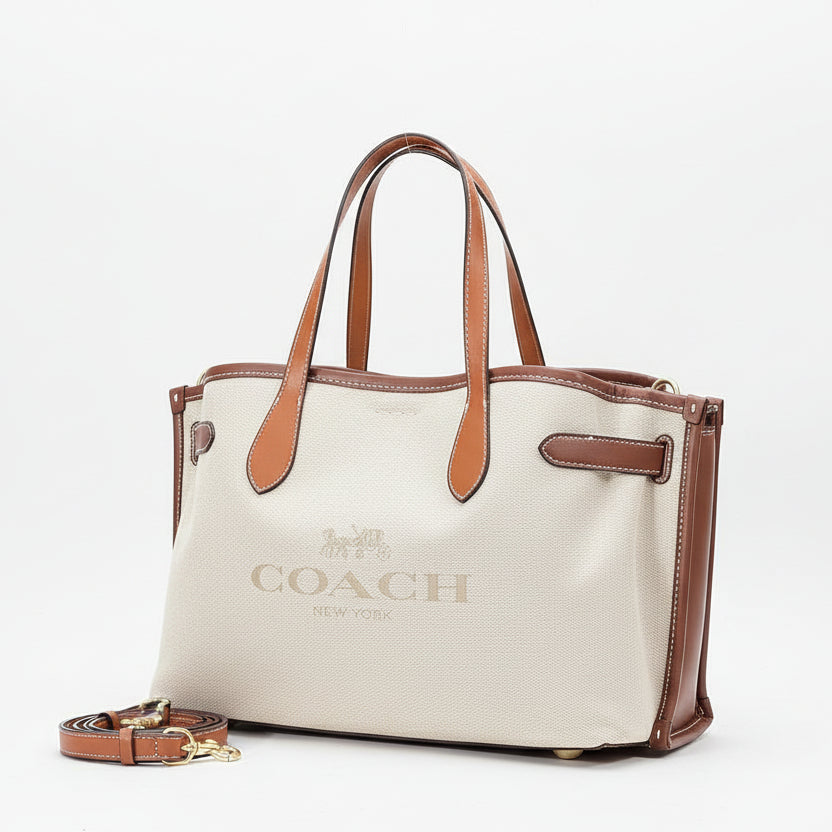 Coach New York Canvas and Leather Horse & Carriage Tote Bag 👜✨🐎