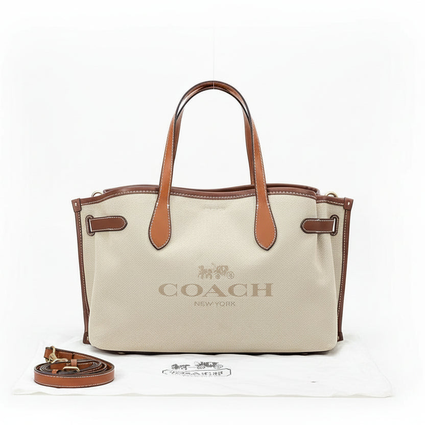 Coach New York Canvas and Leather Horse & Carriage Tote Bag 👜✨🐎