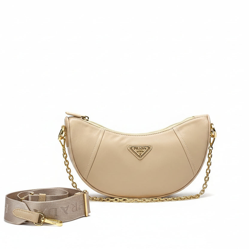 Prada Re-Edition Crescent Shoulder Bag with Chain 👜🌙✨