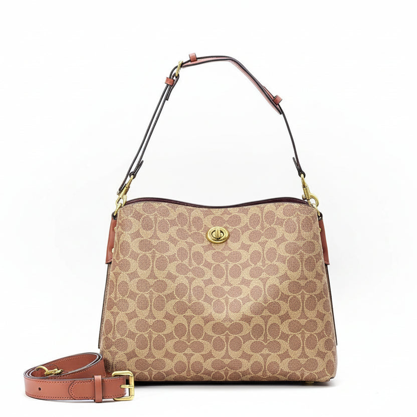 Coach Willow Shoulder Bag in Signature Canvas 👜✨🤎