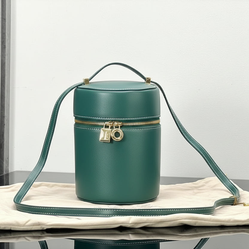 Loro Piana Extra Pocket L19 Cylindrical Bag in Emerald Green 🌲👜✨
