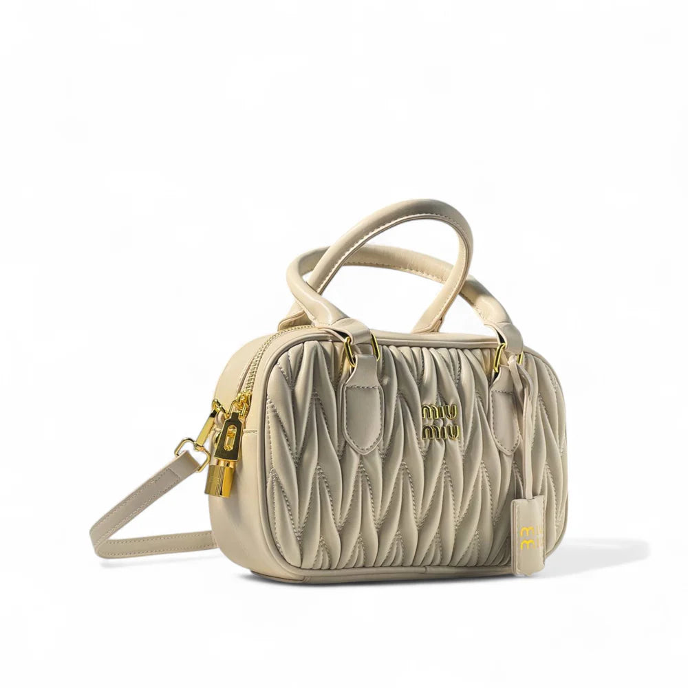 🍦 Miu Miu Matelassé Mini Bowling Bag in Beige 🌟