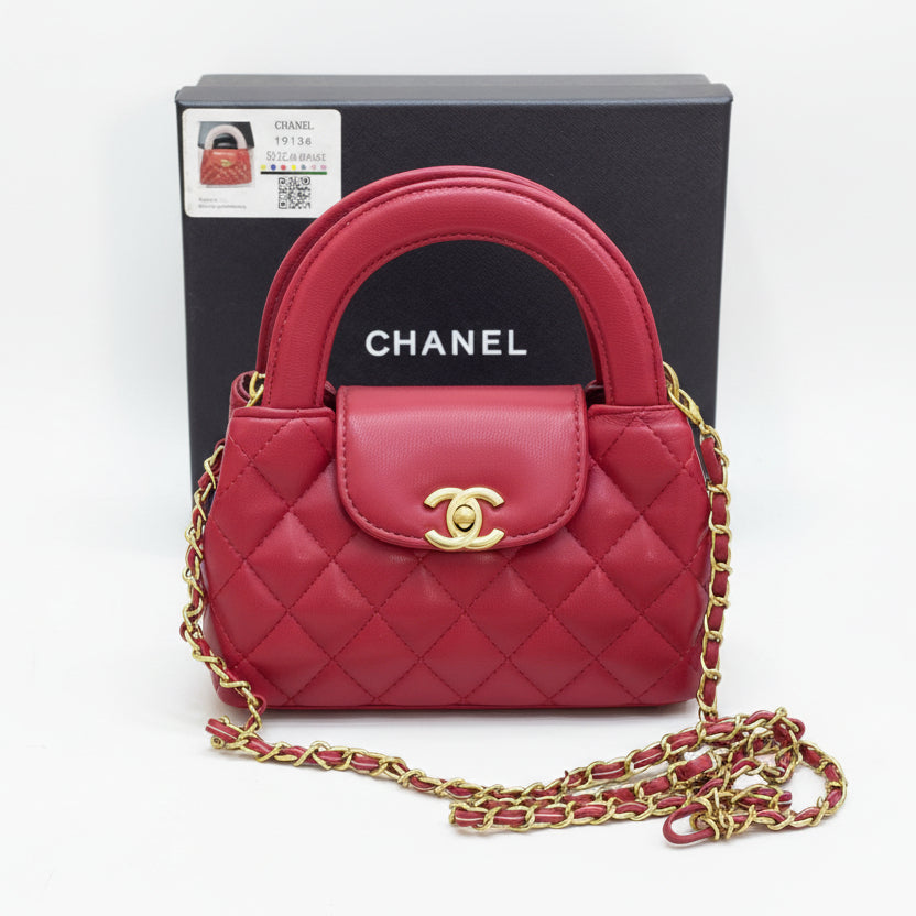 Chanel Mini Quilted Top Handle Flap Bag in Rose Red 👜🌹✨