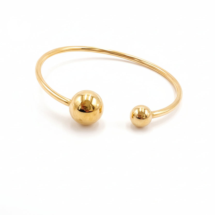 Gilded Sphere Open Cuff Bangle 🌟✨💫