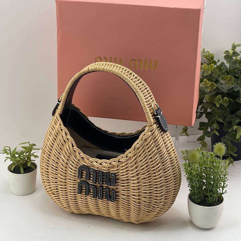 Miu Miu Wicker Bag: Beige, Pink, Brown, Black 👜🎀