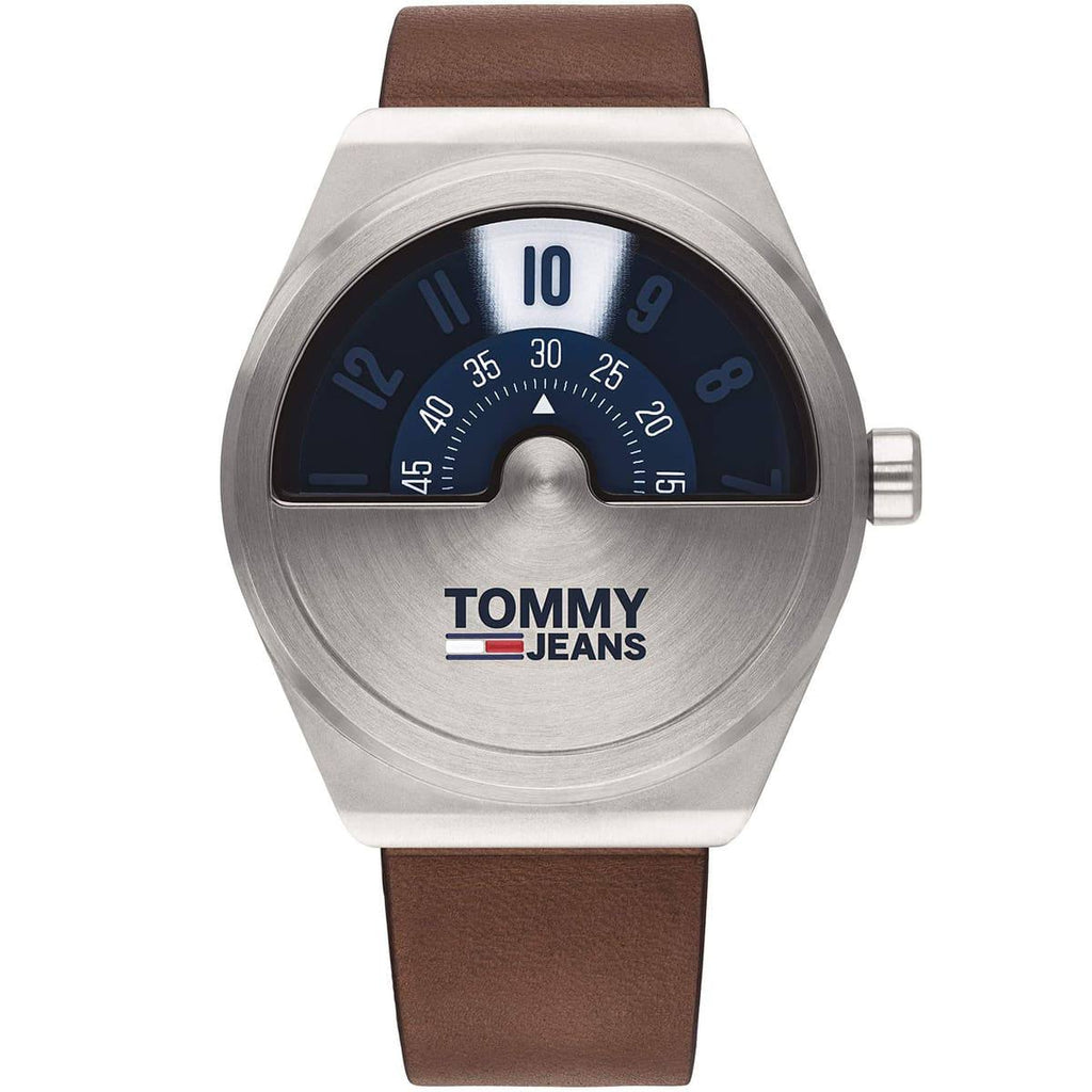 Tommy Jeans Brushed Steel Watch with Rotating Disc Dial ⌚️ ⚙️ 🟤